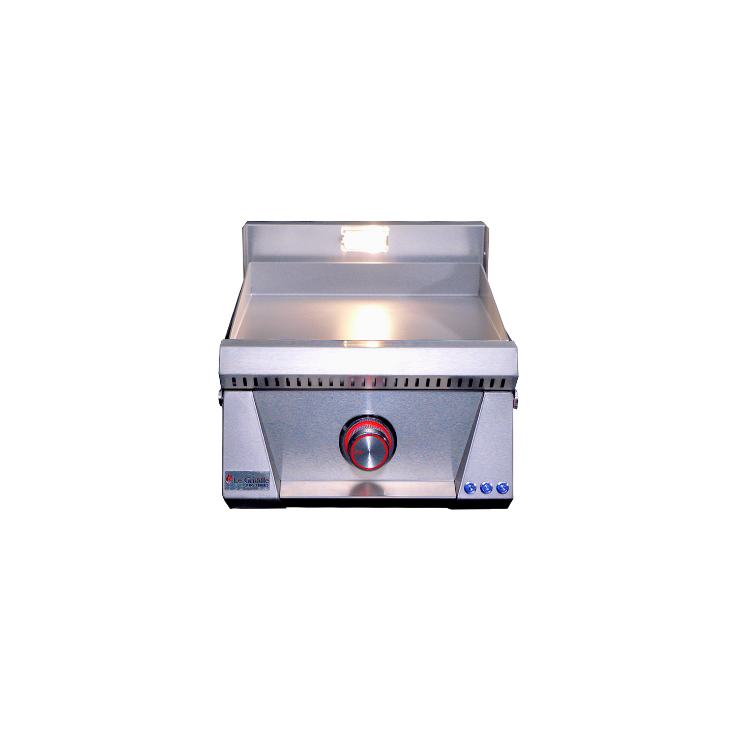 OML40P3 front image with red LED's and halogen lights lit up