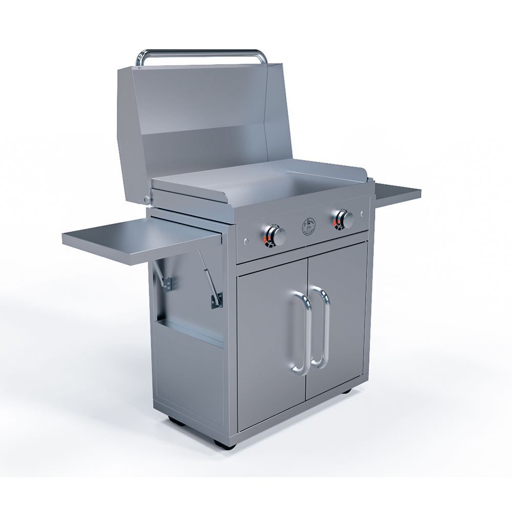 Portable Electric Griddle with Lid & Cart